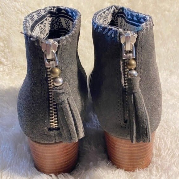 Toms Gray Ankle Boots with Brown Heel - Picture 8 of 12